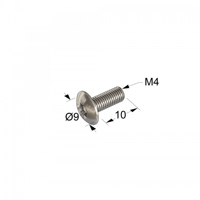 FURNITURE HANDLE MACHINE SCREWS M4x10 / NICKEL